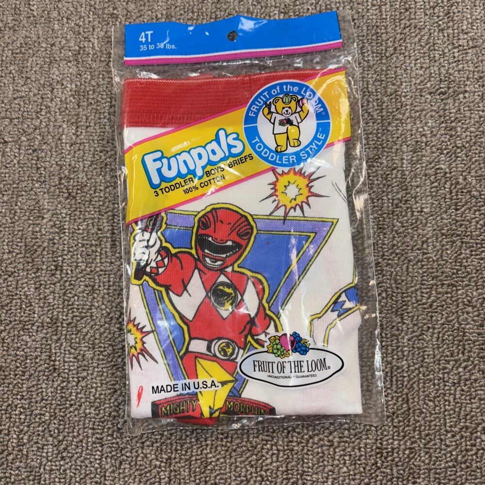 1991 Vintage Funpals Underwear Boys’ Power Rangers Salesman Sample One Pair